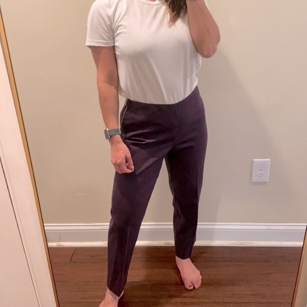 St. John Straight Leg Side Zip Cropped Ankle Pants
